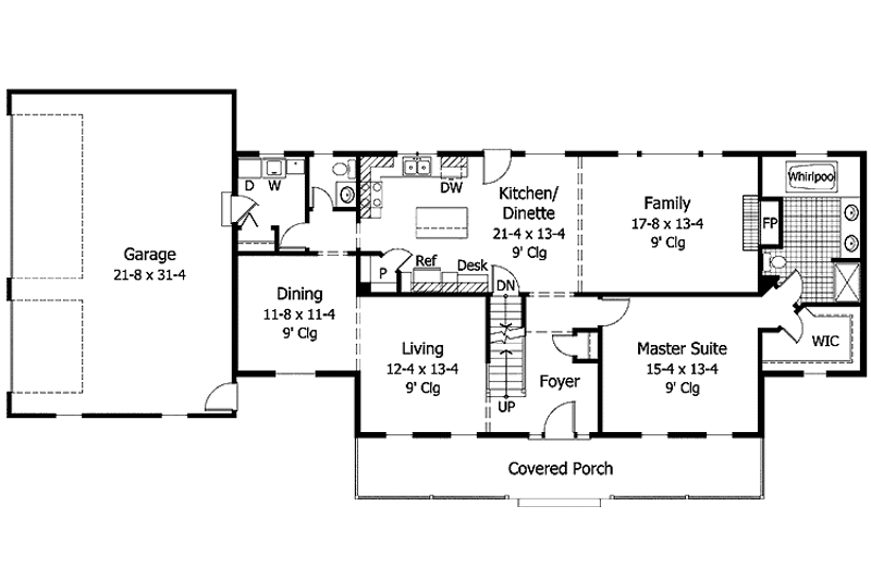 Home Plan - Floor Plan - Main Floor for Country House Plan #51-743 - 3 bed, 2.5 bath