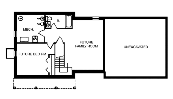 Dream House Plan - Country Floor Plan - Lower Floor Plan #980-1