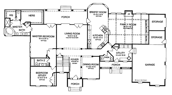 Home Plan - Traditional Floor Plan - Main Floor Plan #952-98