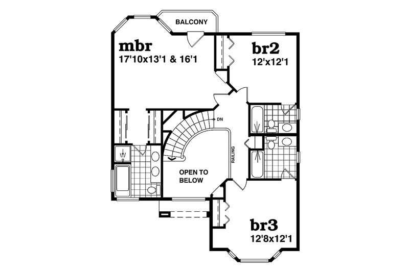 Dream House Plan - Floor Plan - Upper Floor for Traditional House Plan #47-930 - 3 bed, 3.5 bath