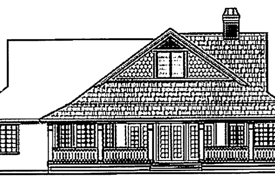 Exterior - Rear Elevation for Ranch House Plan #930-232 - 3 bed, 2.5 bath