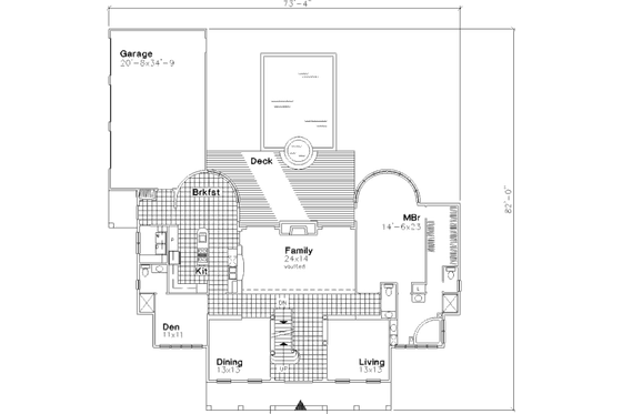 Floor Plan - Main Floor for Country House Plan #320-465 - 3 bed, 4.5 bath