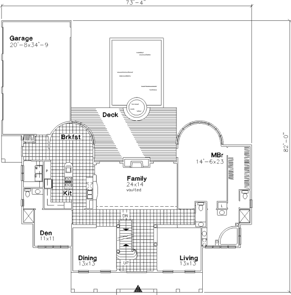 Architectural House Design - Country Floor Plan - Main Floor Plan #320-465