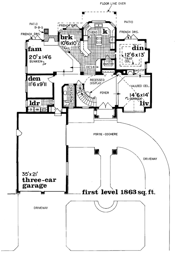 Home Plan - Traditional Floor Plan - Main Floor Plan #47-1052