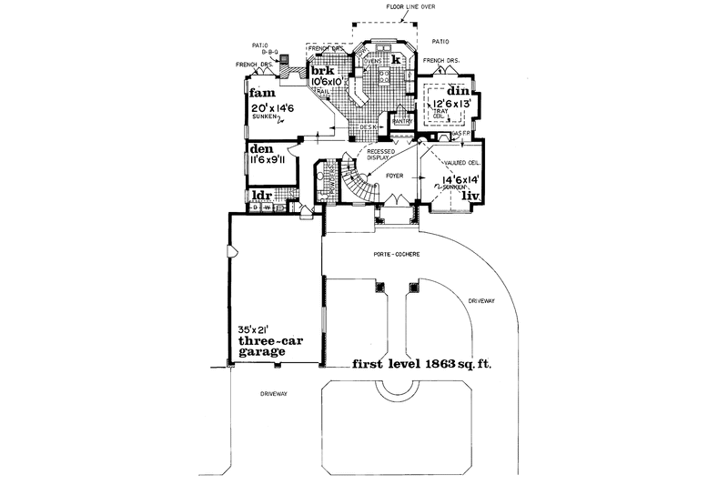 Home Plan - Floor Plan - Main Floor for Traditional House Plan #47-1052 - 3 bed, 3.5 bath