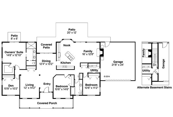 Architectural House Design - Farmhouse Floor Plan - Main Floor Plan #124-369