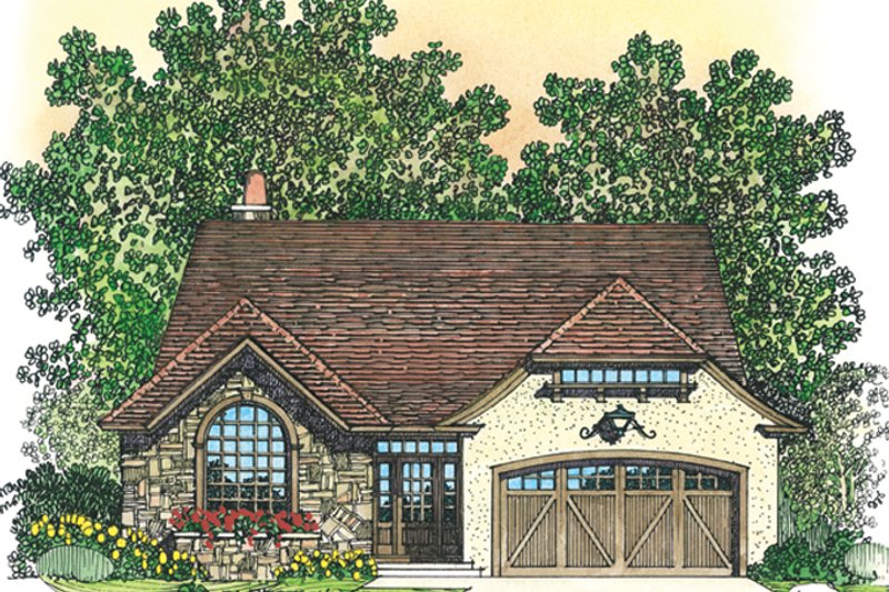 House Blueprint - Exterior - Front Elevation 3 for European House Plan #1016-106 - 3 bed, 2.5 bath