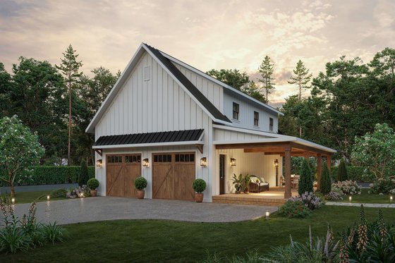 Exterior - Front Elevation 3 for Farmhouse House Plan #1117-29 - 1 bed, 1 bath