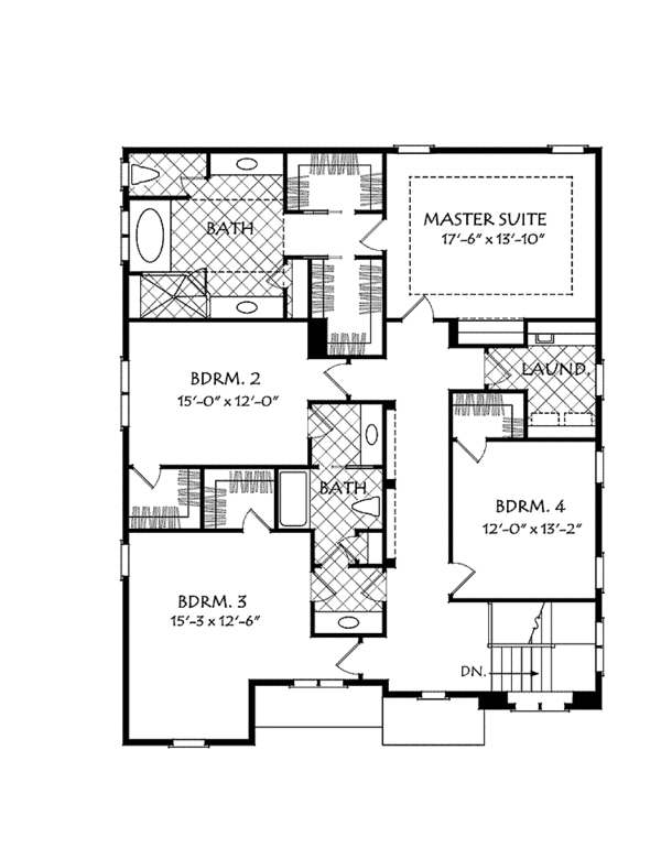 Dream House Plan - Traditional Floor Plan - Upper Floor Plan #927-539