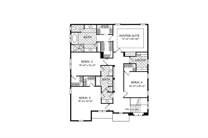 Home Plan - Floor Plan - Upper Floor for Traditional House Plan #927-539 - 4 bed, 2.5 bath