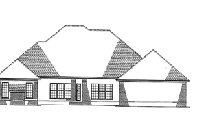 Exterior - Rear Elevation for Traditional House Plan #17-2890 - 4 bed, 3 bath