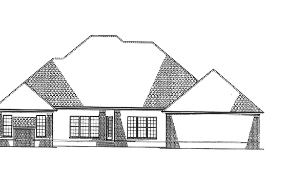 Exterior - Rear Elevation for Traditional House Plan #17-2890 - 4 bed, 3 bath