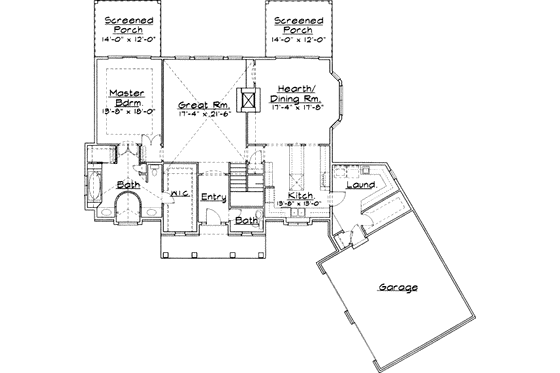 Floor Plan - Main Floor for Southern House Plan #31-123 - 4 bed, 3.5 bath
