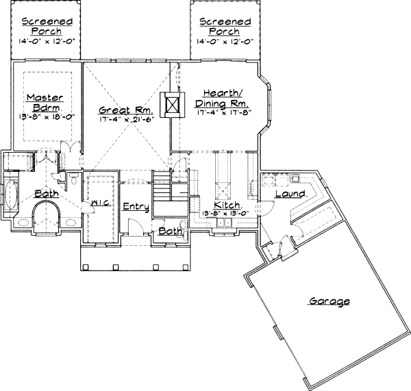 Architectural House Design - Southern Floor Plan - Main Floor Plan #31-123