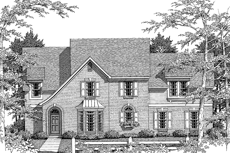 Home Plan - Exterior - Front Elevation 3 for European House Plan #952-242 - 4 bed, 2.5 bath
