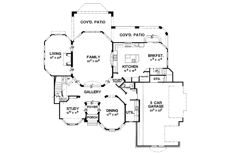 Dream House Plan - Floor Plan - Main Floor for Contemporary House Plan #472-212 - 4 bed, 3.5 bath