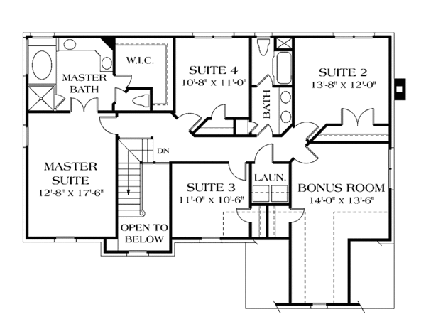 Dream House Plan - Country Floor Plan - Upper Floor Plan #453-490