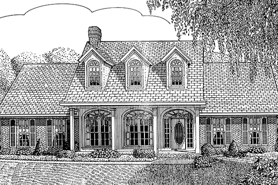 Exterior - Front Elevation 3 for Victorian House Plan #11-242 - 3 bed, 2.5 bath
