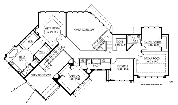 Architectural House Design - Craftsman Floor Plan - Upper Floor Plan #132-347
