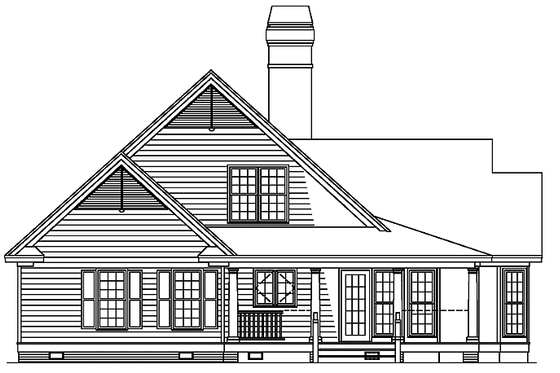 Exterior - Rear Elevation for Country House Plan #929-335 - 3 bed, 2 bath