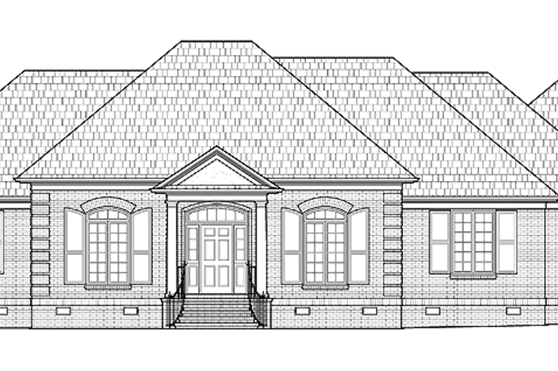 Architectural House Design - Exterior - Front Elevation 3 for Colonial House Plan #1054-6 - 3 bed, 3.5 bath