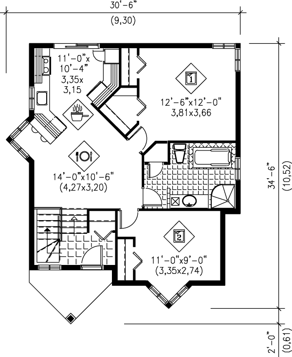 House Design - Traditional Floor Plan - Main Floor Plan #25-191