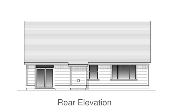 Exterior - Rear Elevation for Craftsman House Plan #53-532 - 3 bed, 2 bath