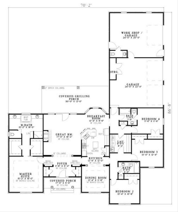 Home Plan - Traditional Floor Plan - Main Floor Plan #17-648