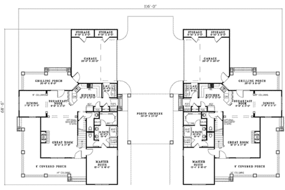 Floor Plan - Main Floor for Tudor House Plan #17-2158 - 5 bed, 3.5 bath