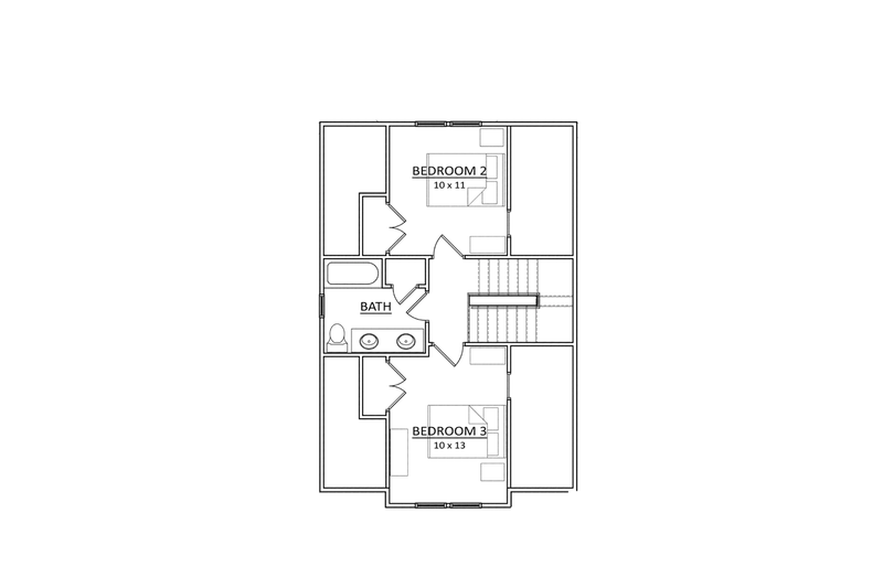 Home Plan - Floor Plan - Upper Floor for Craftsman House Plan #936-4 - 3 bed, 2 bath