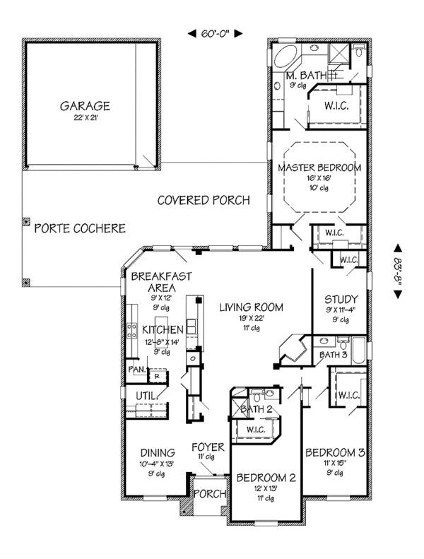 House Design - Country Floor Plan - Main Floor Plan #968-18
