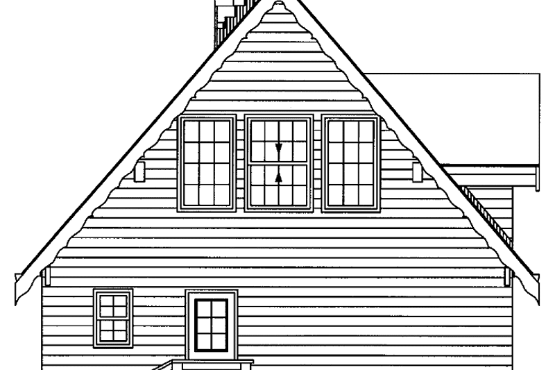 House Blueprint - Exterior - Rear Elevation for Victorian House Plan #47-657 - 3 bed, 1.5 bath