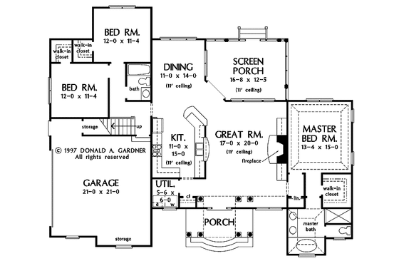 Floor Plan - Main Floor for Mediterranean House Plan #929-291 - 3 bed, 2 bath