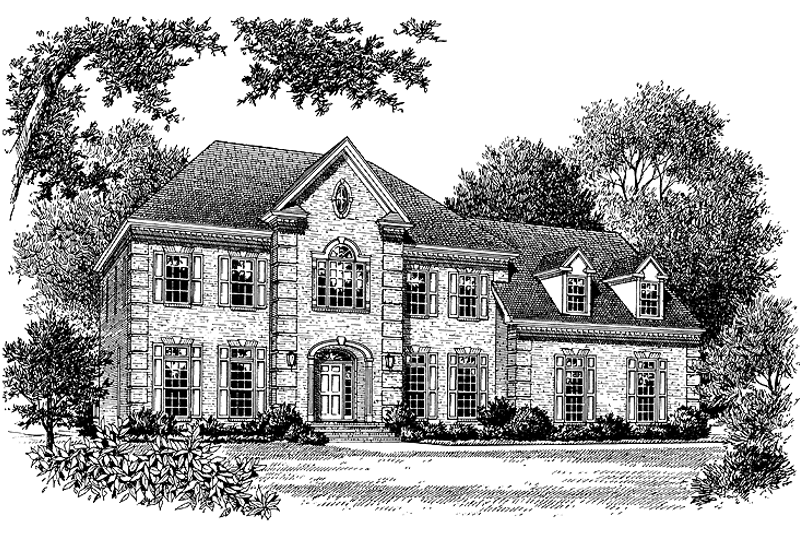 Dream House Plan - Exterior - Front Elevation 3 for Colonial House Plan #453-360 - 4 bed, 3.5 bath