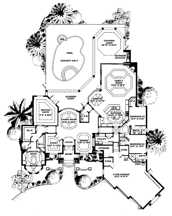 Dream House Plan - Mediterranean Floor Plan - Main Floor Plan #1017-29