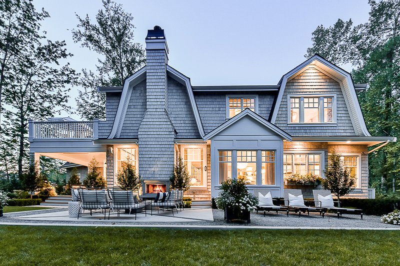 House Blueprint - Exterior - Rear Elevation 1 for Beach House Plan #1114-17 - 3 bed, 3.5 bath