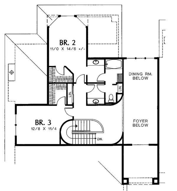 Architectural House Design - Prairie Floor Plan - Upper Floor Plan #48-726