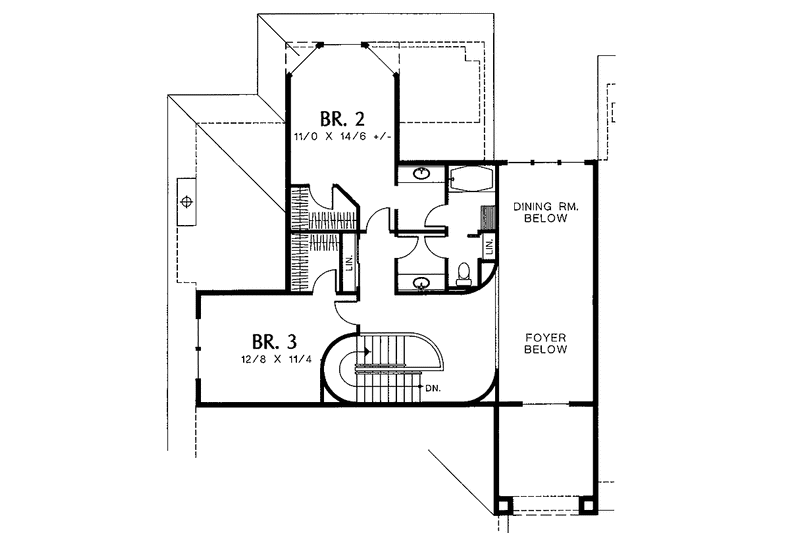 Home Plan - Floor Plan - Upper Floor for Prairie House Plan #48-726 - 3 bed, 2.5 bath