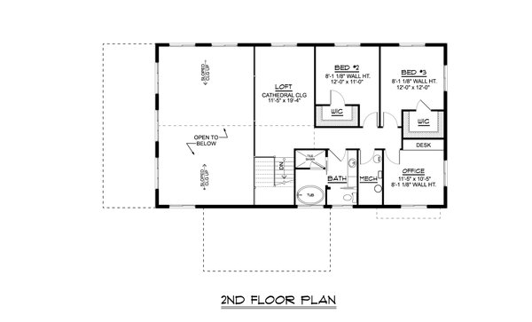 Farmhouse Floor Plan - Upper Floor Plan #1064-212