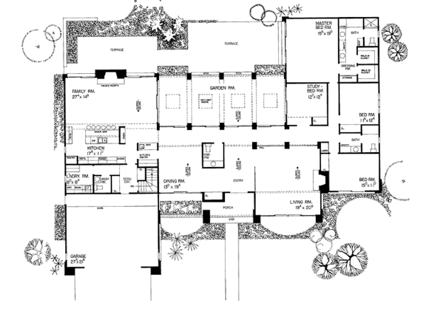 Dream House Plan - Adobe / Southwestern Floor Plan - Main Floor Plan #72-717