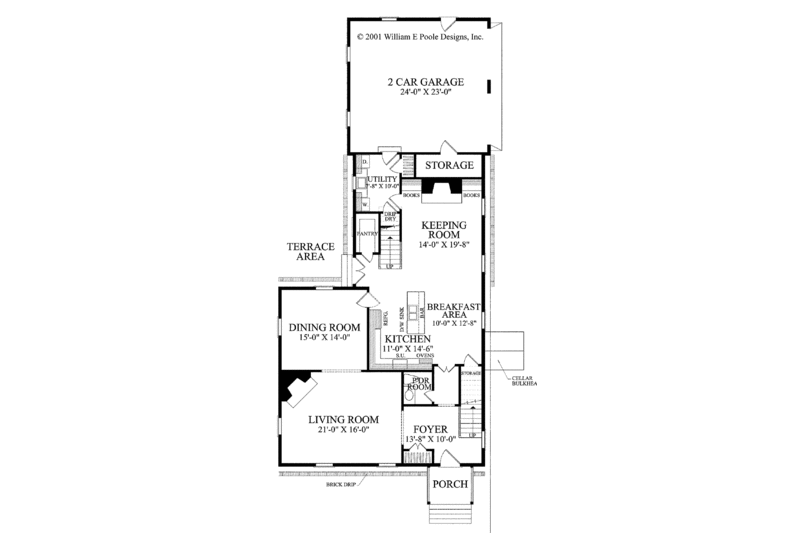 Dream House Plan - Floor Plan - Main Floor for Colonial House Plan #137-346 - 3 bed, 2.5 bath