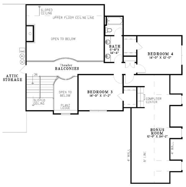Dream House Plan - Craftsman Floor Plan - Upper Floor Plan #17-3045