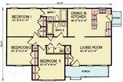 Ranch Style House Plan - 3 Beds 2 Baths 1140 Sq/Ft Plan #54-663 
