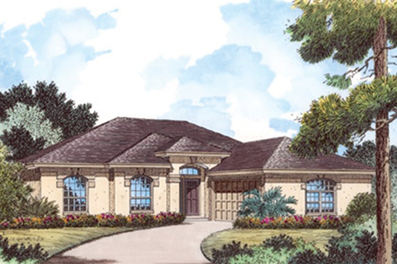 Architectural House Design - Exterior - Front Elevation 3 for Mediterranean House Plan #417-801 - 3 bed, 2 bath