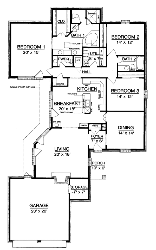 Architectural House Design - Prairie Floor Plan - Main Floor Plan #45-384