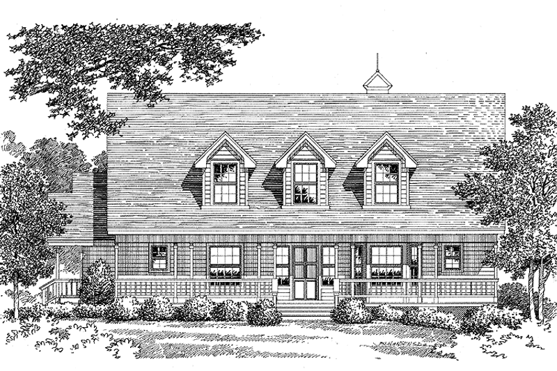 Dream House Plan - Exterior - Front Elevation 3 for Country House Plan #999-28 - 3 bed, 2.5 bath