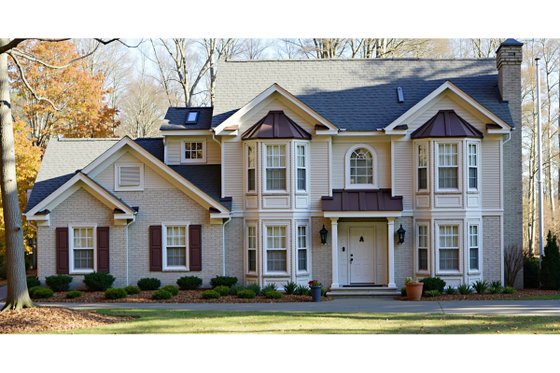 Exterior - Front Elevation 3 for Colonial House Plan #3-230 - 4 bed, 3.5 bath