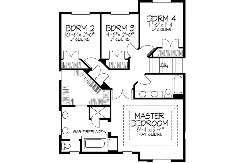 Home Plan - Floor Plan - Upper Floor for Traditional House Plan #51-915 - 4 bed, 2.5 bath