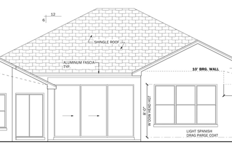 Home Plan - Exterior - Rear Elevation for Mediterranean House Plan #1058-36 - 3 bed, 2 bath