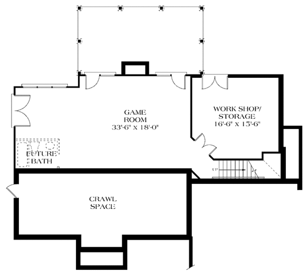 Home Plan - Traditional Floor Plan - Lower Floor Plan #453-117